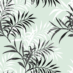 Seamless pattern of autumn tree branches.Image on white and colored background