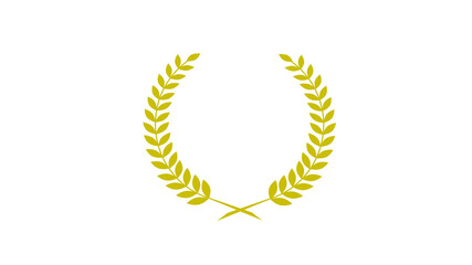 Beautiful yellow color wreath icon on white background, Wheat icon, Wheat logo icon