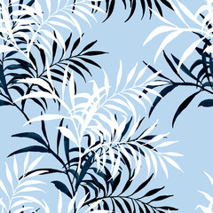 Seamless pattern of autumn tree branches.Image on white and colored background