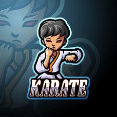 Karate esport logo mascot design