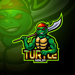 Turtle esport logo mascot design