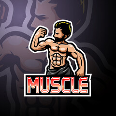 Muscle esport logo mascot design