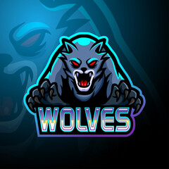 Wolves esport logo mascot design