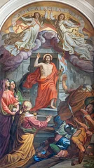 Tuinposter VIENNA, AUSTIRA - OCTOBER 22, 2020: The fresco of Resurrection in St. John the Nepomuk church by Leopold Schulz (1846). © Renáta Sedmáková