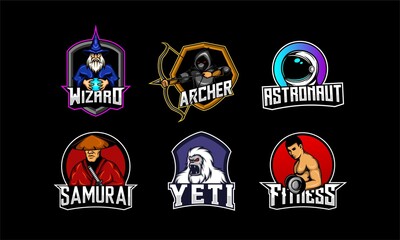 Set of logo esport vector