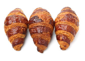 Fresh croissants isolated on white background 