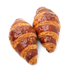Fresh croissants isolated on white background 