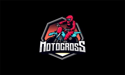 Motocross logo vector , motocross rider vector