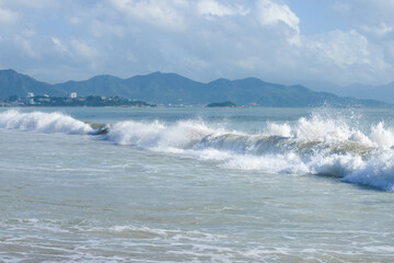 Surf on the city beach of Nha Trang. Vietnam