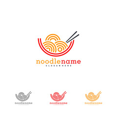 noodle food logo design vector, Illustration Noodle design template, Icon Symbol