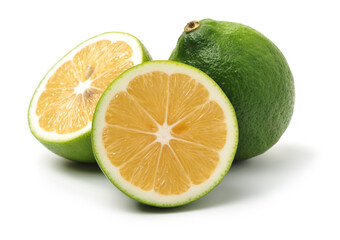 Fresh lemon on white background