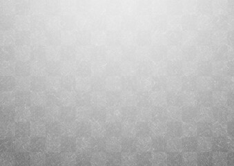 和紙に描かれたシルバーの市松模様、日本の伝統模様素材