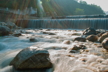 waterfall in the mountains