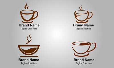 Creative brown coffee cup logo