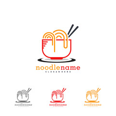 noodle food logo design vector, Illustration Noodle design template, Icon Symbol