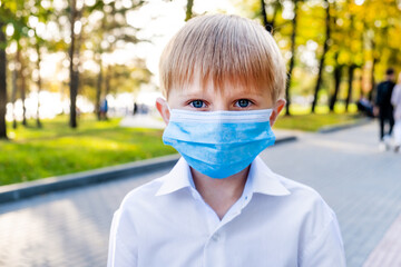 Kid in Flu Mask outdoor