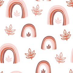 boho rainbow seamless pattern children. cute rainbow seamless pattern children. Creative vector background for fabric,textile,nursery wallpaper. Design for fabric, postcards, bed linens, pillows 