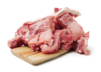 Raw Pork vertebra Isolated On White Background