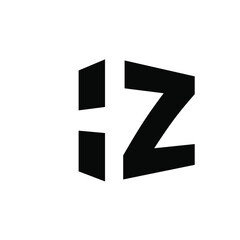 simple initial letter luxury HZ monogram logo design isolated with negative space white background