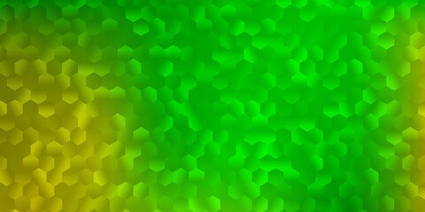 Light green, yellow vector backdrop with chaotic shapes.