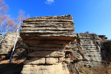 Landscape of ashhatu Stone Forest in Keshiketeng World Geopark, Inner Mongolia