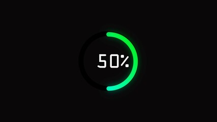 Colorful loading info Graphics with fifty percentage sign, Digital Graphics