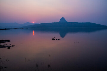 Pawana Lake during sunset/sunrise, Lonavla