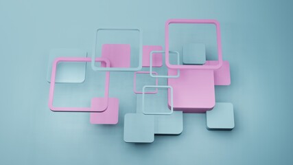 Square shape  abstract background 3D render