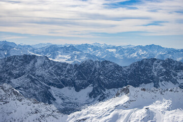 Fototapeta na wymiar Berggipfel Panorama Zugspitze