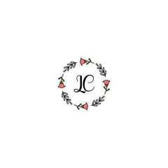 Fototapeta na wymiar Initial LC Handwriting, Wedding Monogram Logo Design, Modern Minimalistic and Floral templates for Invitation cards