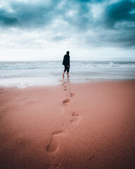 walking on the beach