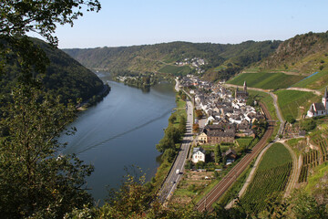 Naklejka premium View at Hatzenport at the river Moselle in Germany