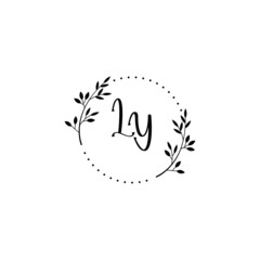 Initial LY Handwriting, Wedding Monogram Logo Design, Modern Minimalistic and Floral templates for Invitation cards
