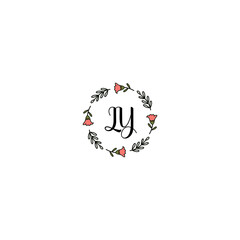 Fototapeta na wymiar Initial LY Handwriting, Wedding Monogram Logo Design, Modern Minimalistic and Floral templates for Invitation cards