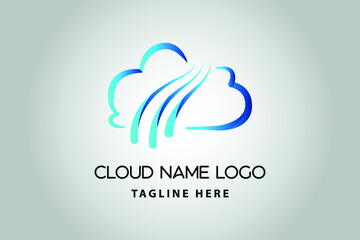 3D Modern abstract cloud icon logo design. Technology storage concept template