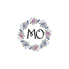 Initial MO Handwriting, Wedding Monogram Logo Design, Modern Minimalistic and Floral templates for Invitation cards	

