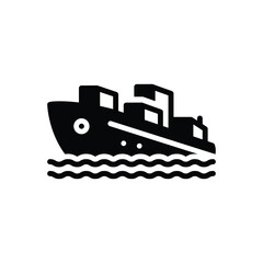 Obraz premium Black solid icon for ship