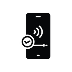 Black solid icon for allow