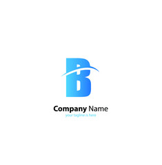 The simple modern logo of letter b with white background
