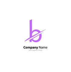 The simple modern logo of letter b with white background