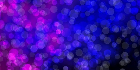 Dark Pink, Blue vector template with circles.