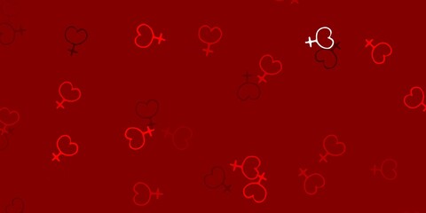 Obraz premium Light Red vector texture with women's rights symbols.