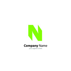 The simple modern logo of letter N with white background