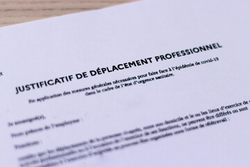 Obraz premium Justificatif de déplacement professionnel