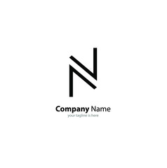 The simple modern logo of letter N with white background