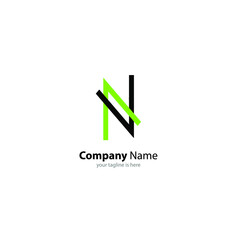 The simple modern logo of letter N with white background