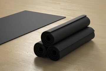 Black yoga mat