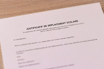 Obraz premium Justificatif de déplacement professionnel