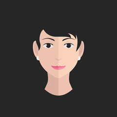 Woman face isolated in black background