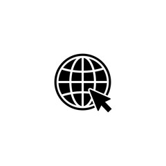 Globe icon, Go to web icon symbol vector. web icon vector